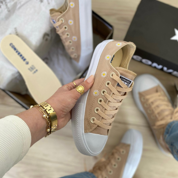 Converse ALLSTAR bajas Rosa flores Linea premium